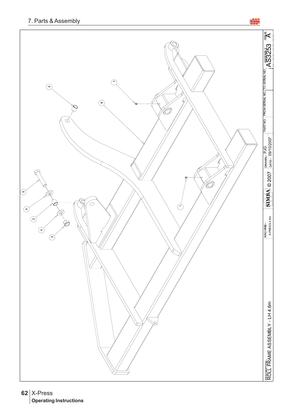 Aas 3253, X-press, 62 7. parts & assembly | Great Plains AS3243 Assembly Instructions User Manual | Page 22 / 118