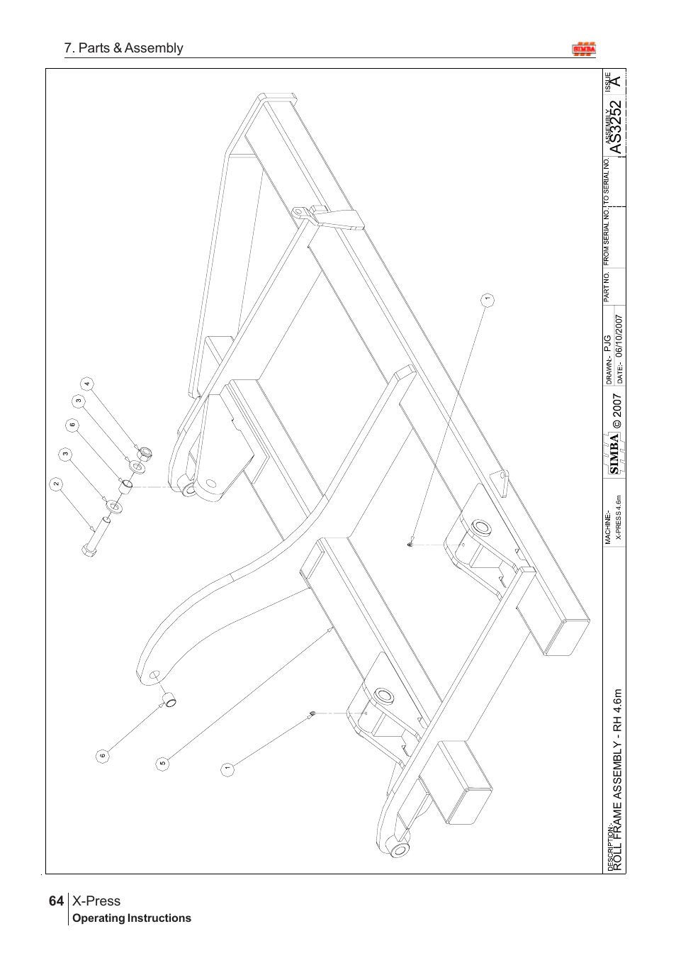 Aas 3252, X-press, 64 7. parts & assembly | Great Plains AS3243 Assembly Instructions User Manual | Page 24 / 118