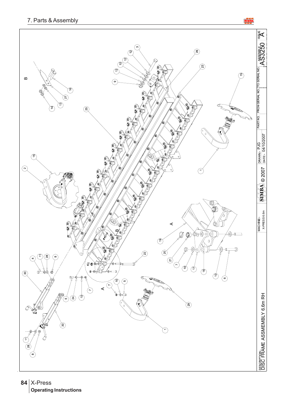 Aas 3250, X-press, 84 7. parts & assembly | Great Plains AS3243 Assembly Instructions User Manual | Page 44 / 118