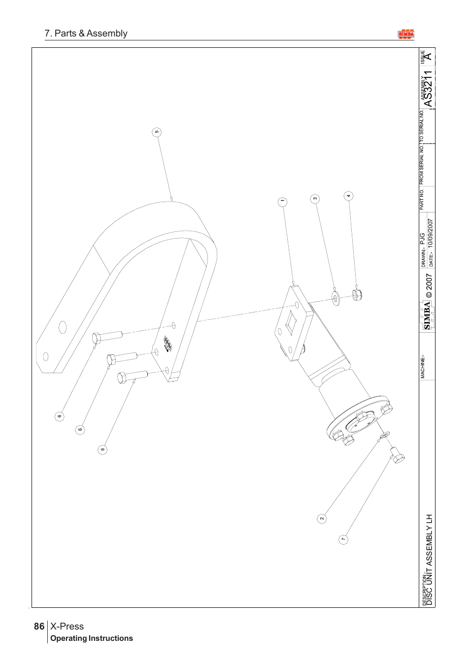 Aas 3211, X-press, 86 7. parts & assembly | Great Plains AS3243 Assembly Instructions User Manual | Page 46 / 118