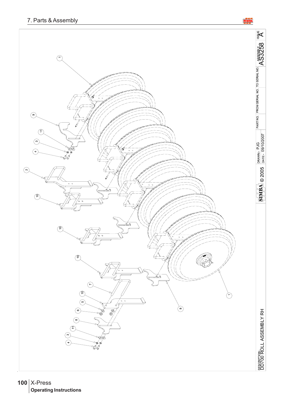 Aas 3258, X-press, 100 7. parts & assembly | Great Plains AS3243 Assembly Instructions User Manual | Page 60 / 118