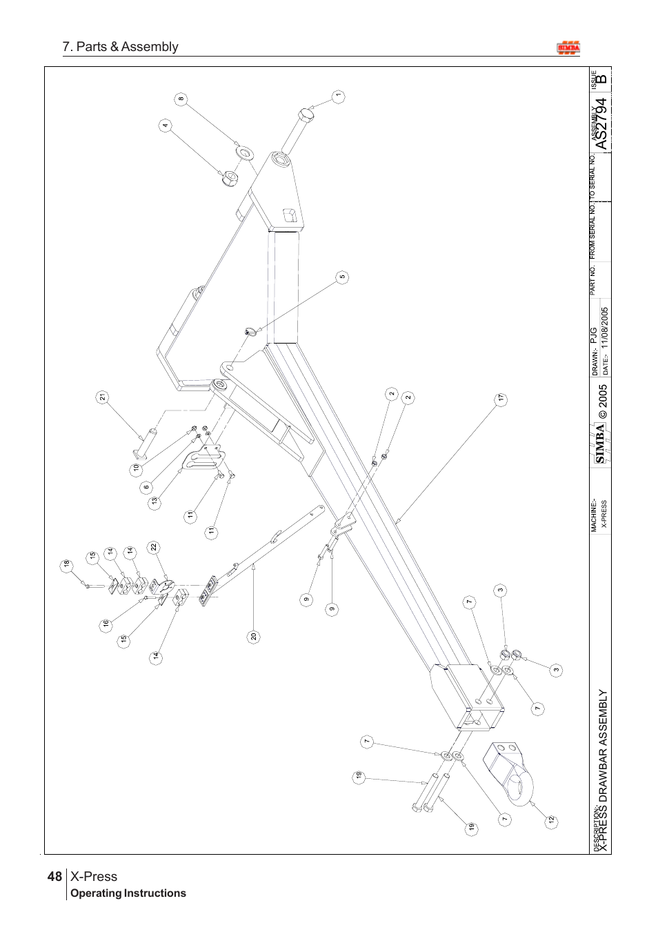 Bas 2794, X-press, 48 7. parts & assembly | Great Plains AS3243 Assembly Instructions User Manual | Page 8 / 118