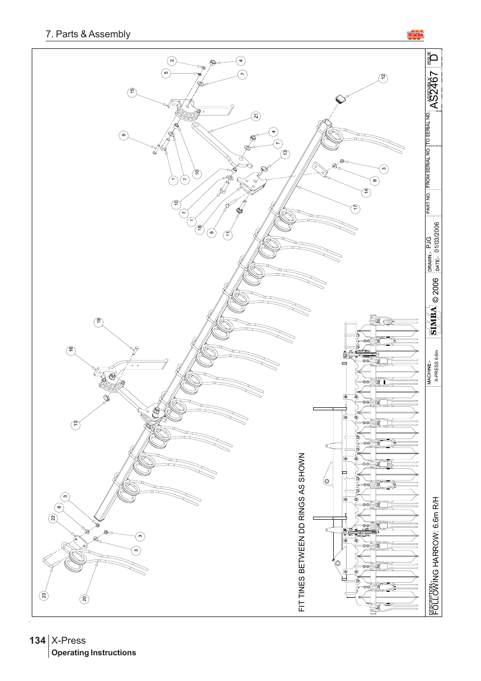 Das2 467, X-press, 134 7. parts & assembly | Great Plains AS3243 Assembly Instructions User Manual | Page 94 / 118