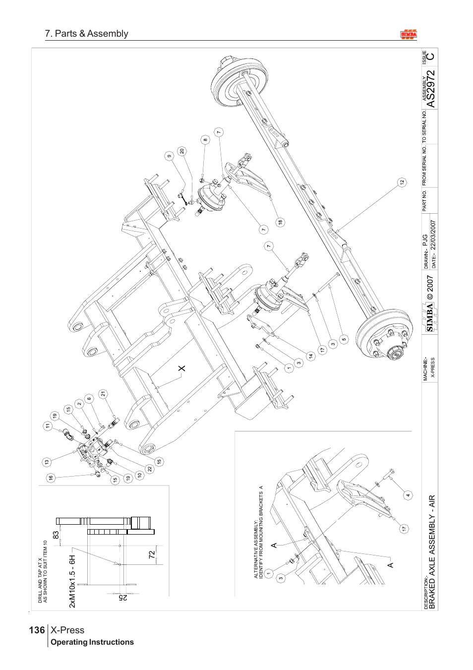Cas 2972, X-press, 136 7. parts & assembly | Operating instructions | Great Plains AS3243 Assembly Instructions User Manual | Page 96 / 118