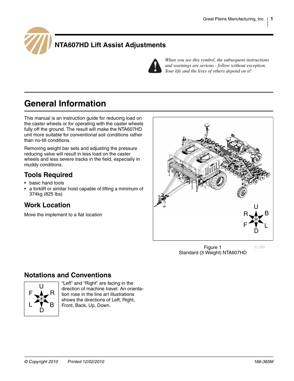 Great Plains NTA607HD Operator Manual User Manual | 12 pages