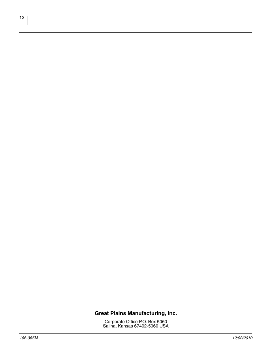 Great Plains NTA607HD Operator Manual User Manual | Page 12 / 12