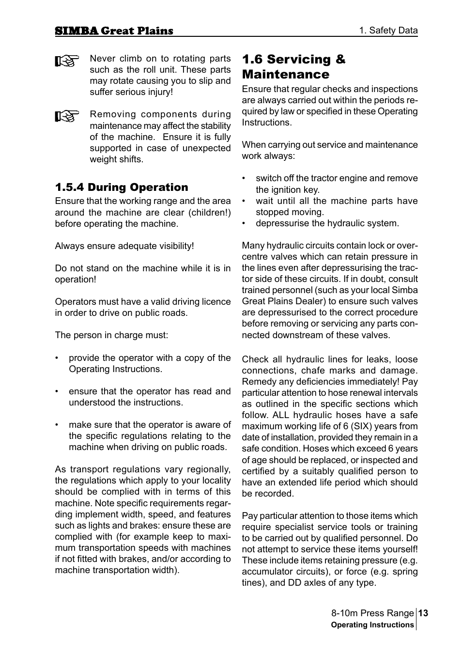 6 servicing & maintenance | Great Plains P18140C Operator Manual User Manual | Page 13 / 230