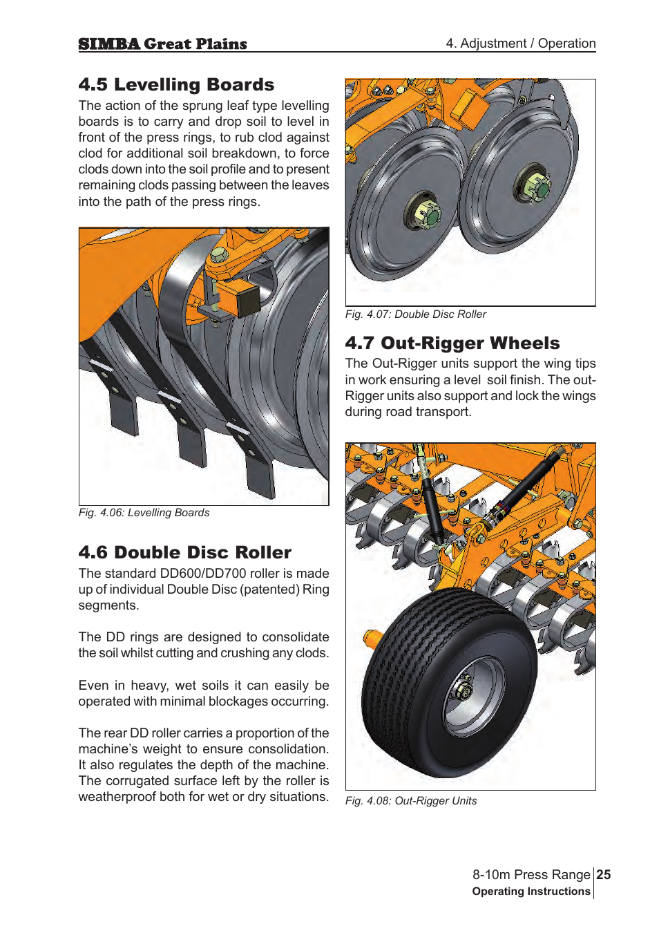 6 double disc roller, 5 levelling boards, 7 out-rigger wheels | Great Plains P18140C Operator Manual User Manual | Page 25 / 230