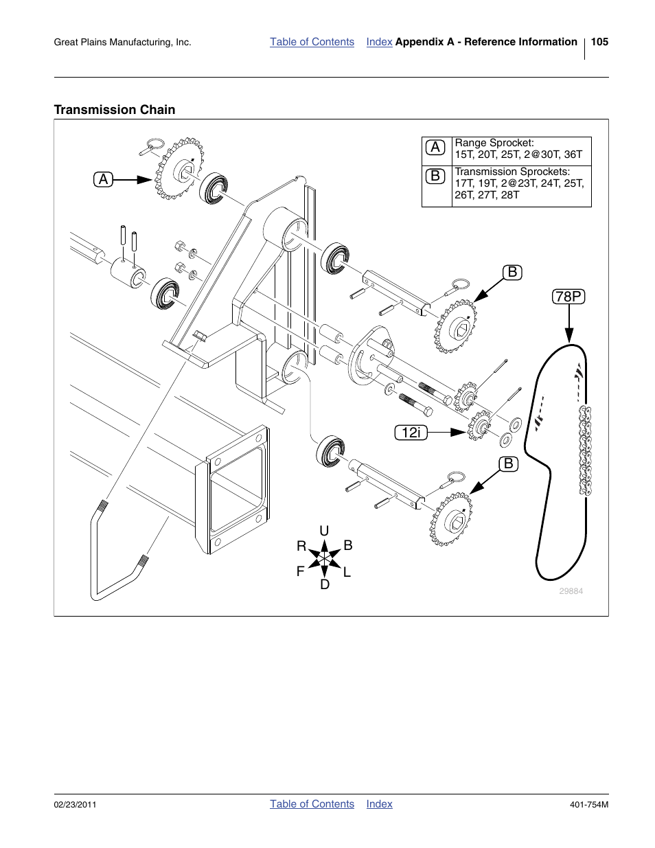 Transmission chain | Great Plains YP625PD Operator Manual User Manual | Page 109 / 126