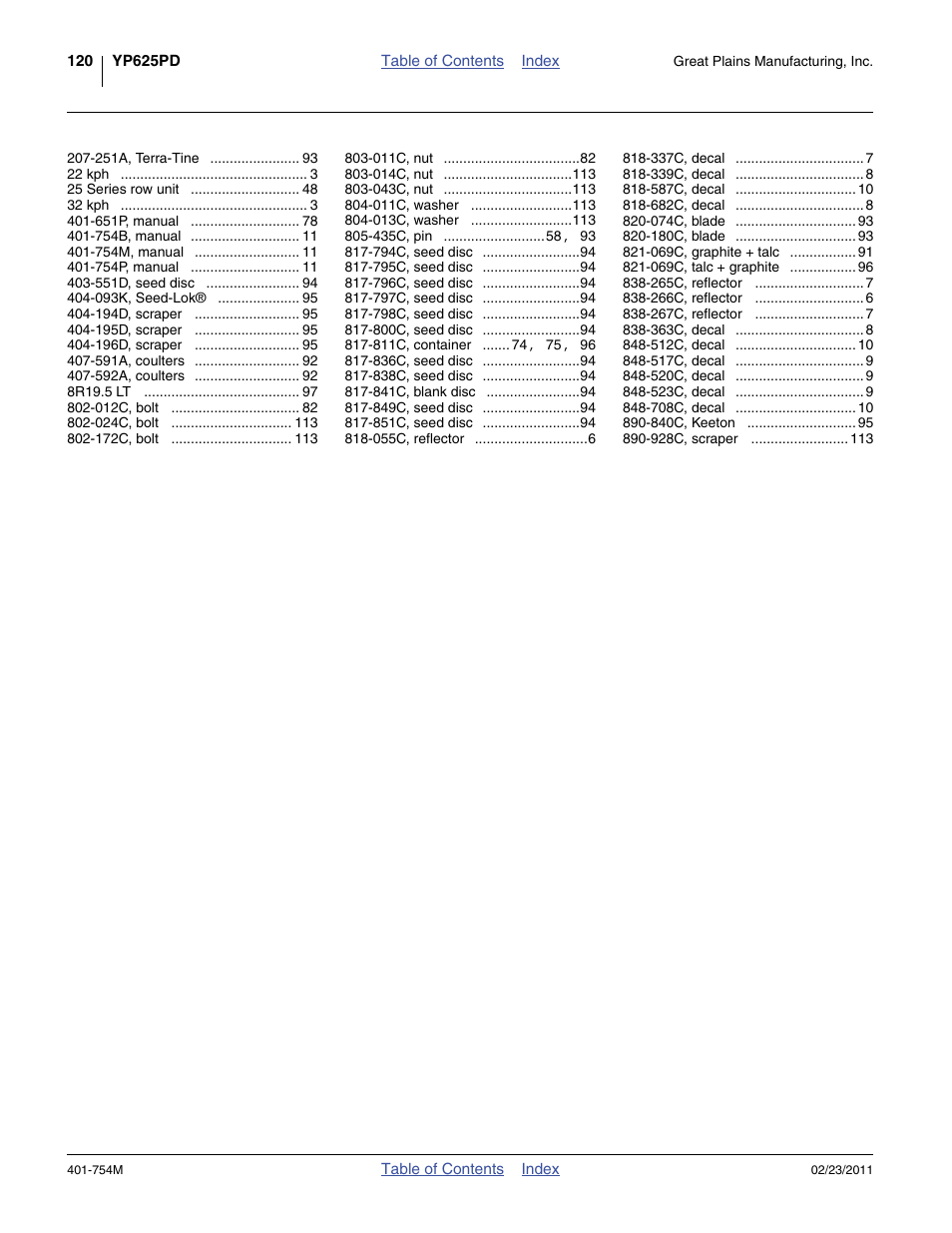 Great Plains YP625PD Operator Manual User Manual | Page 124 / 126