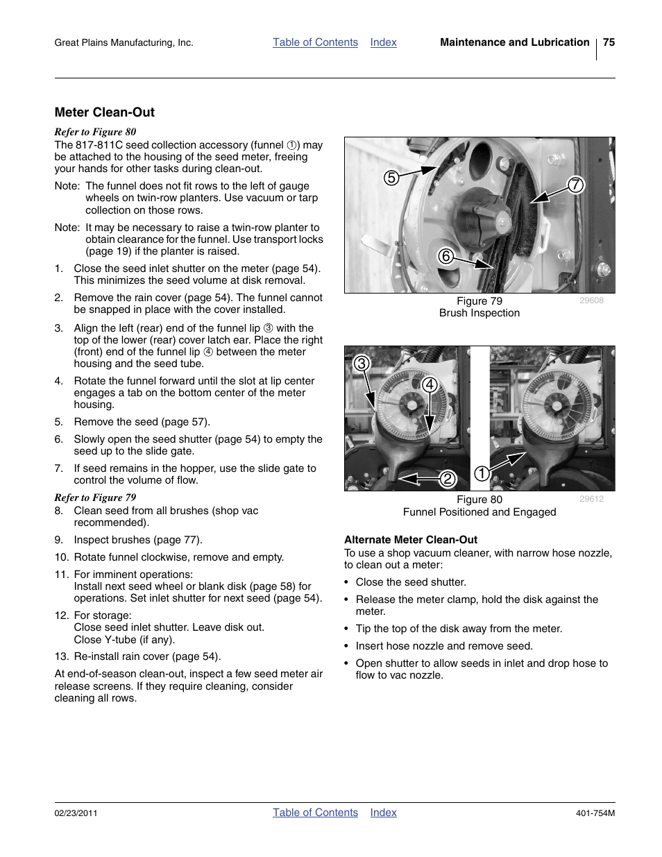Meter clean-out, Alternate meter clean-out | Great Plains YP625PD Operator Manual User Manual | Page 79 / 126