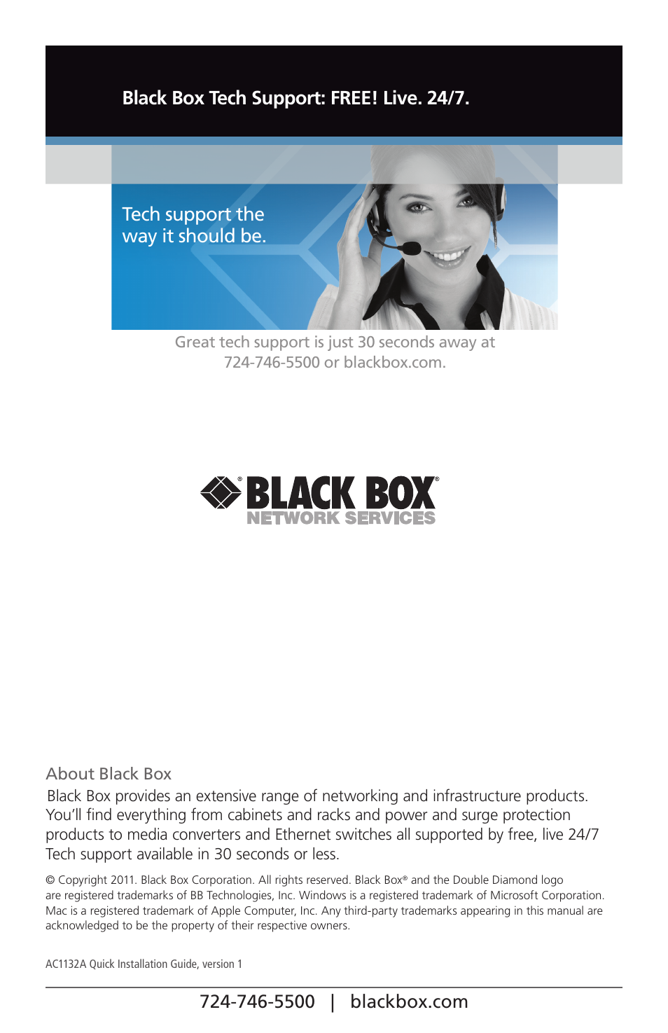 Black box | Black Box AC1132A User Manual | Page 12 / 12