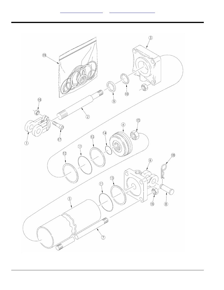 Marker hydraulic cylinder (810-436c 2.5x34x1.25, Rod) | Great Plains NTA2000 Parts Manual User Manual | Page 94 / 124