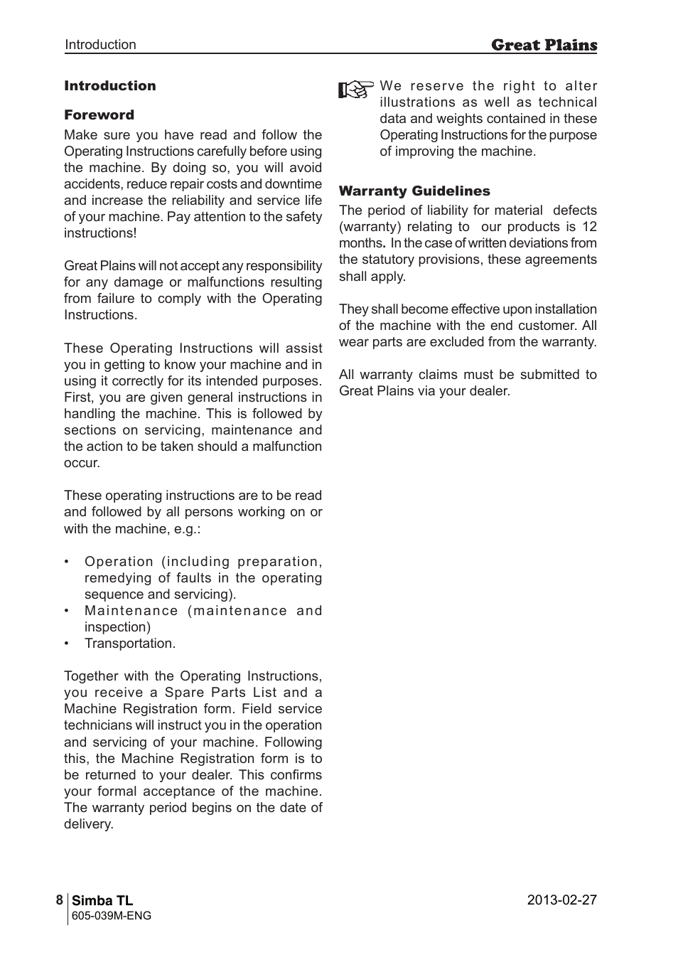 Great Plains TL350 Operator Manual User Manual | Page 8 / 32