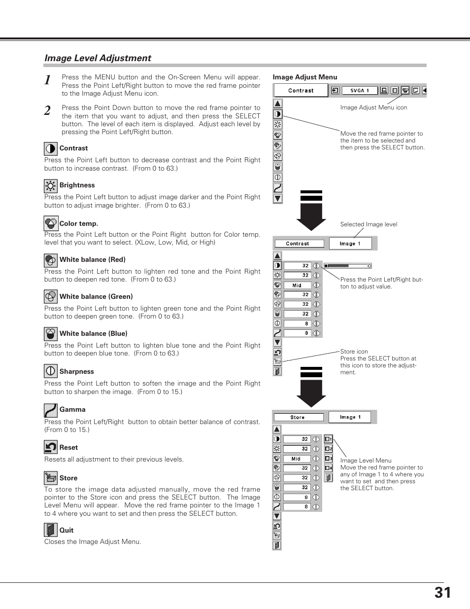 Image level adjustment, Computer input | Black Box LC-XE10 User Manual | Page 31 / 60