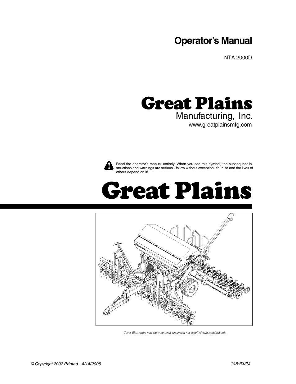 Great Plains NTA2000D Operator Manual User Manual | 81 pages