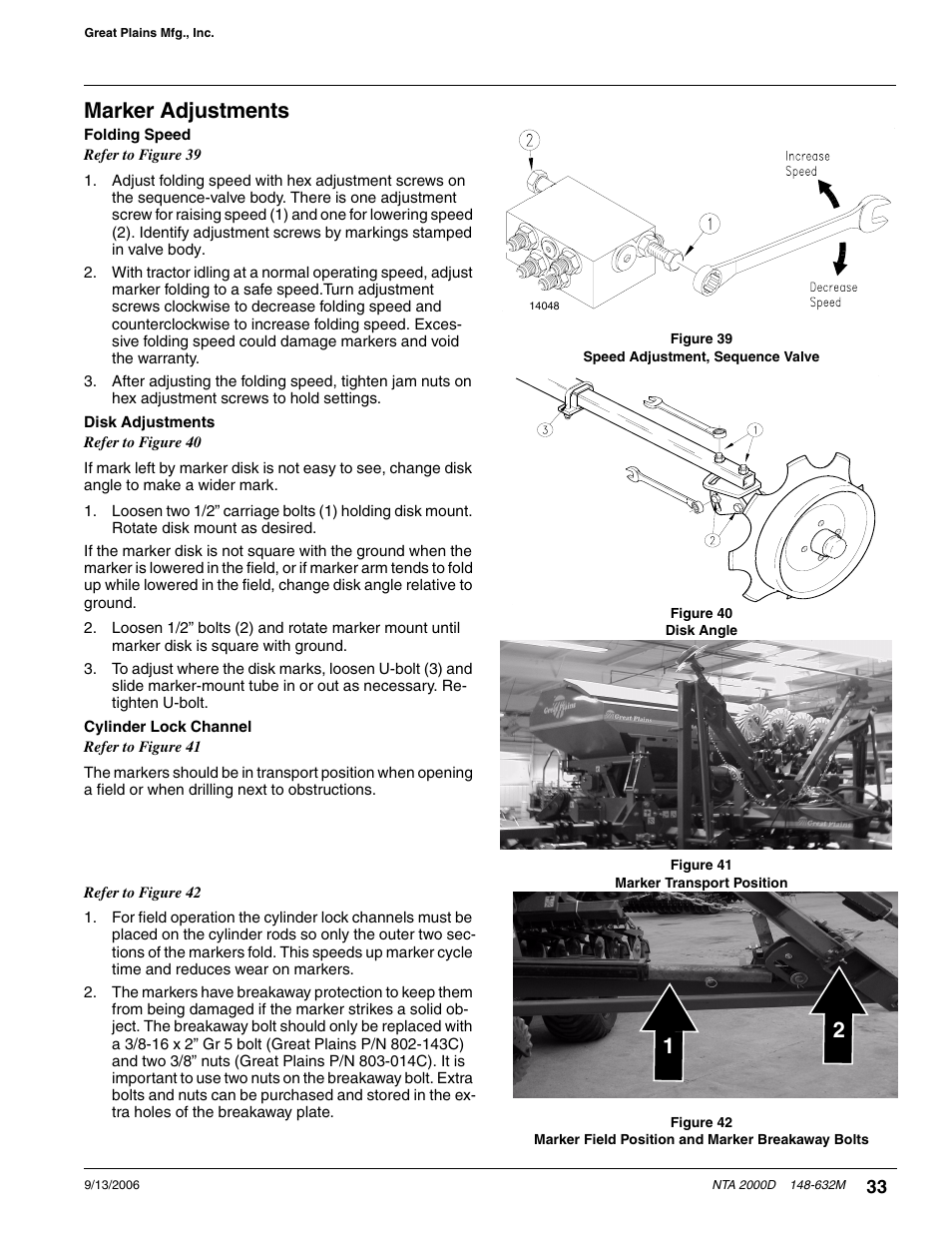 Marker adjustments, 12 marker adjustments | Great Plains NTA2000D Operator Manual User Manual | Page 35 / 81