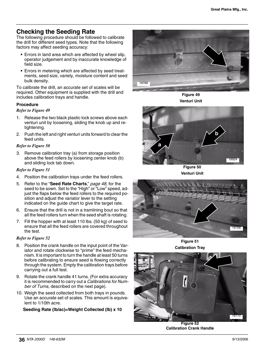 Checking the seeding rate, Procedure | Great Plains NTA2000D Operator Manual User Manual | Page 38 / 81