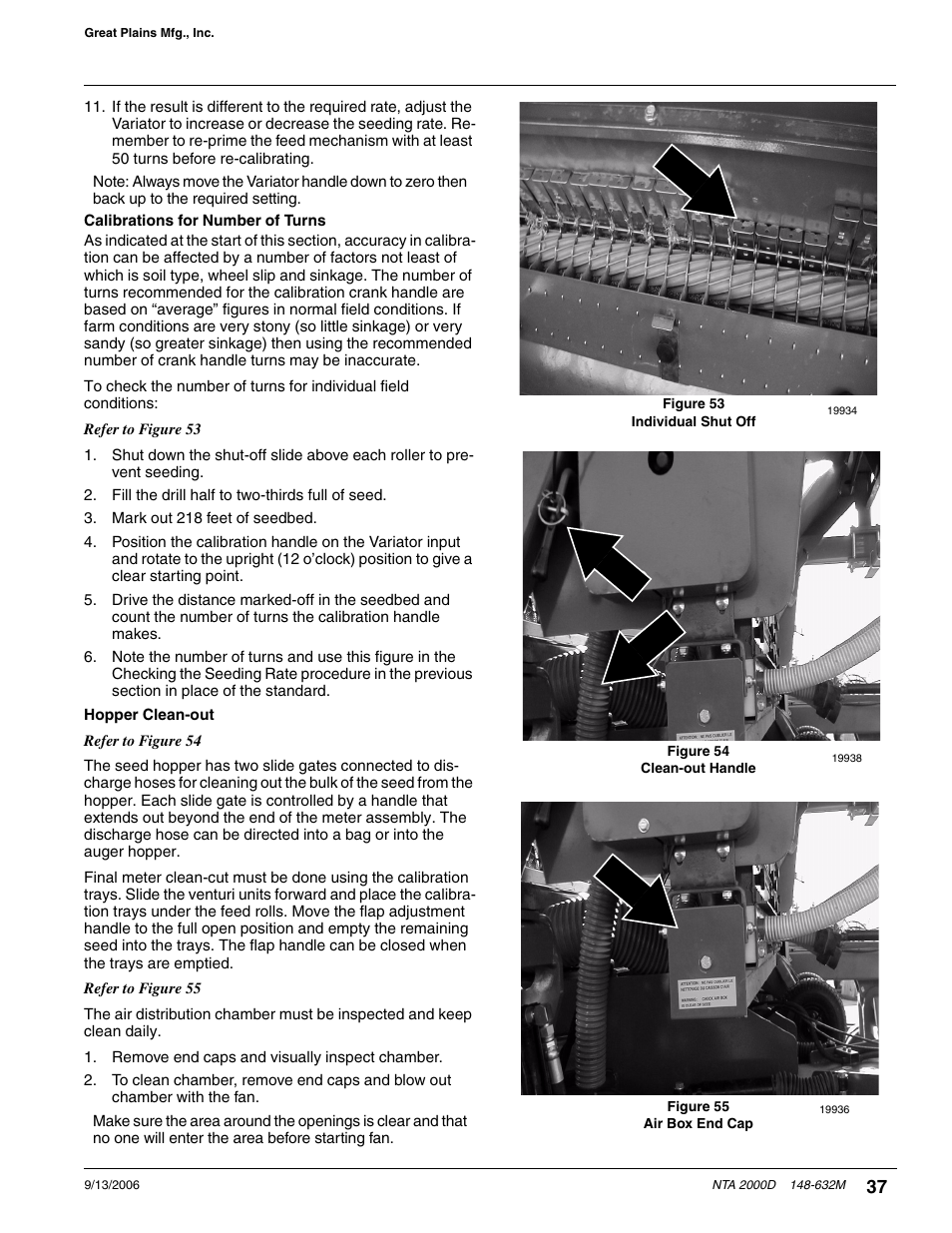 Calibrations for number of turns | Great Plains NTA2000D Operator Manual User Manual | Page 39 / 81