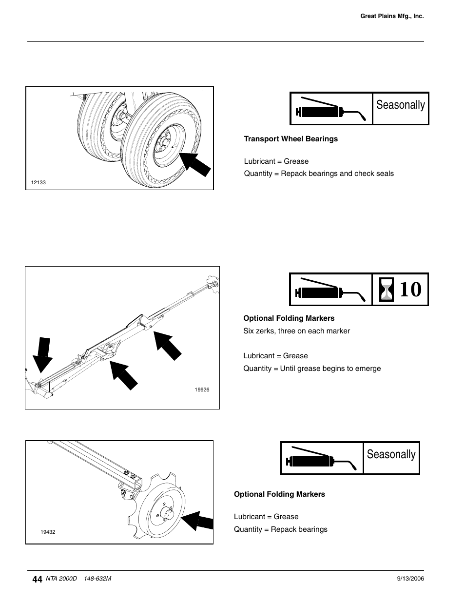 Seasonally | Great Plains NTA2000D Operator Manual User Manual | Page 64 / 81