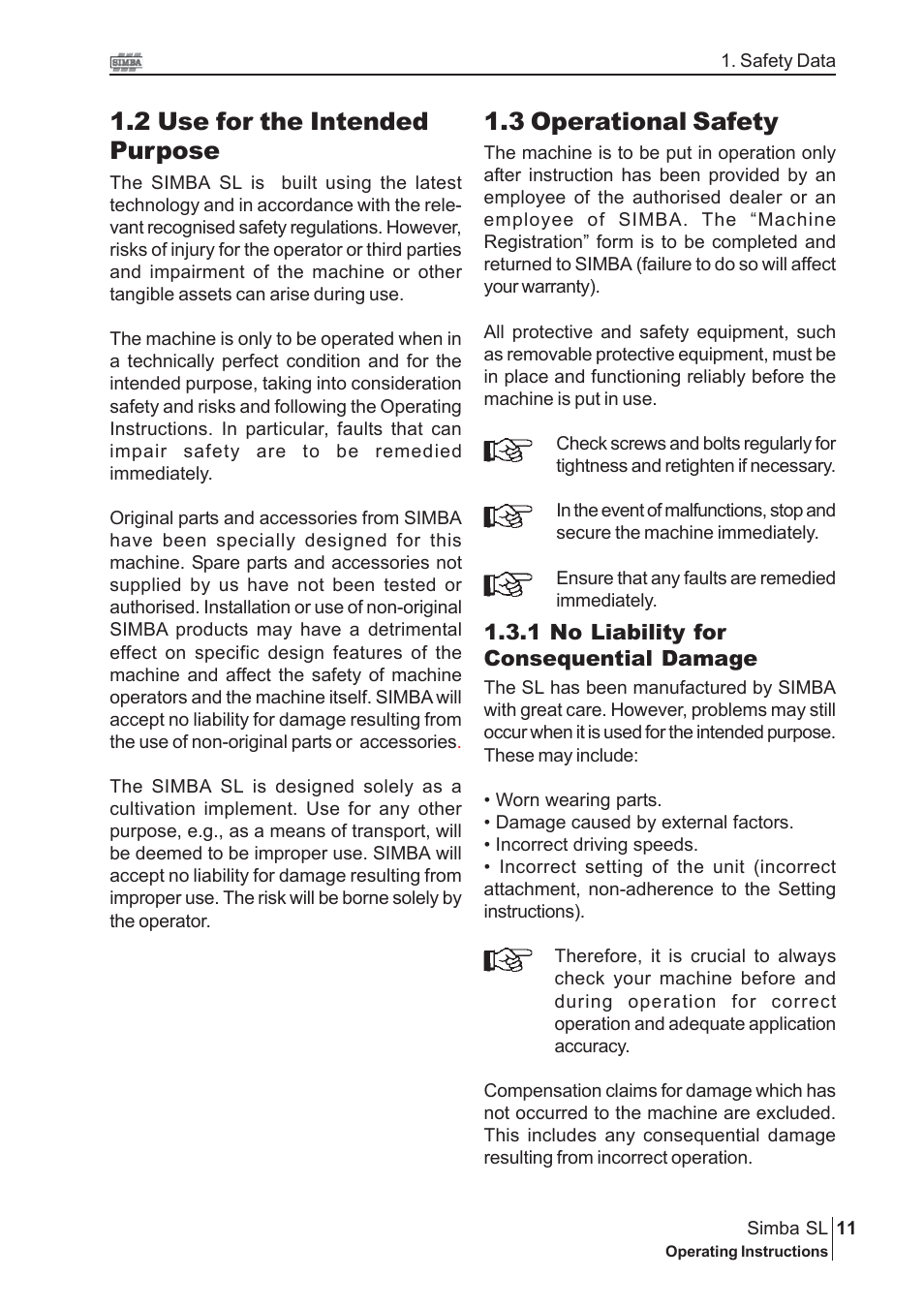 3 operational safety, 2 use for the intended purpose | Great Plains P16843 Serial No 18009001 User Manual | Page 11 / 34