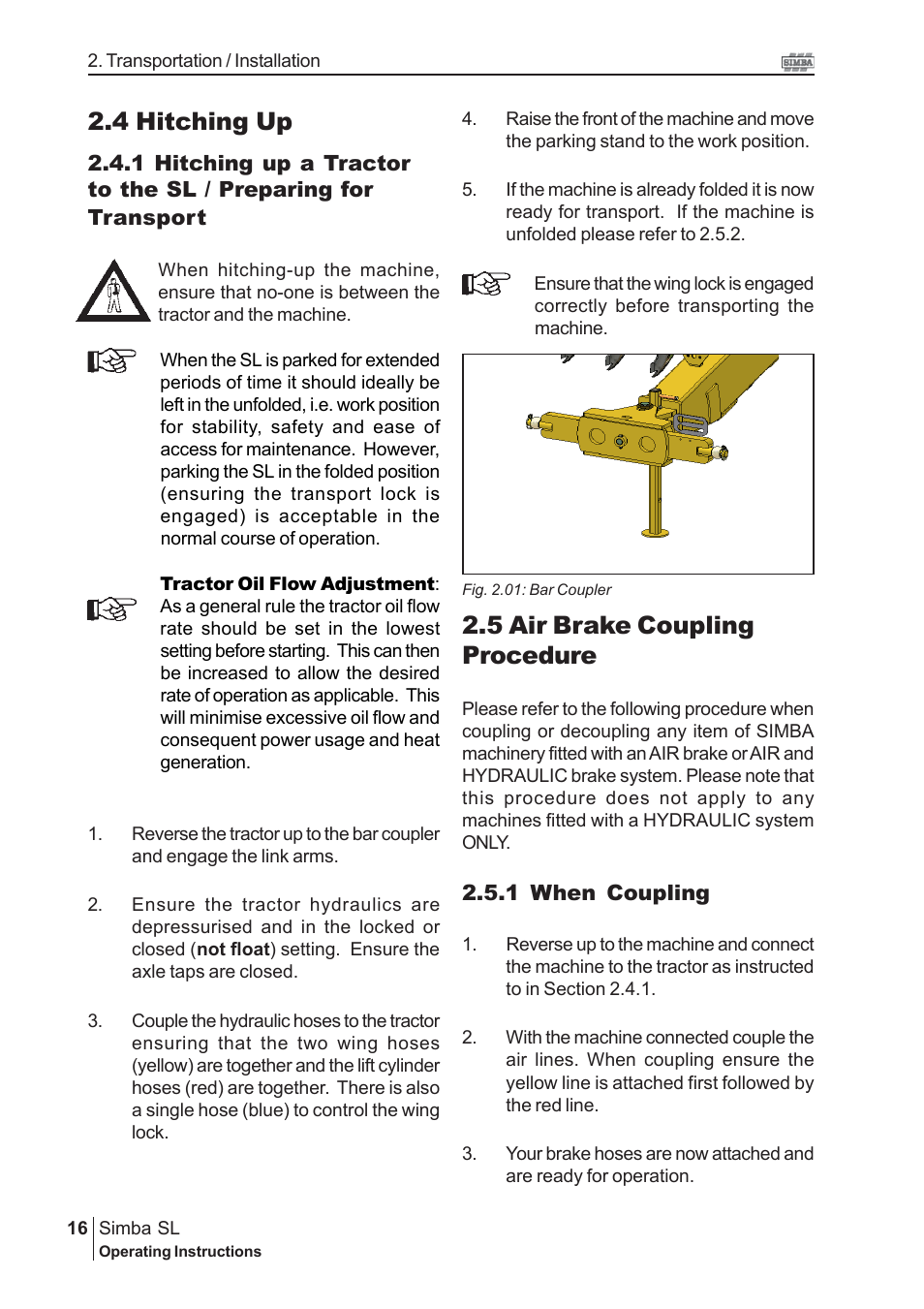 4 hitching up, 5 air brake coupling procedure | Great Plains P16843 Serial No 18009001 User Manual | Page 16 / 34