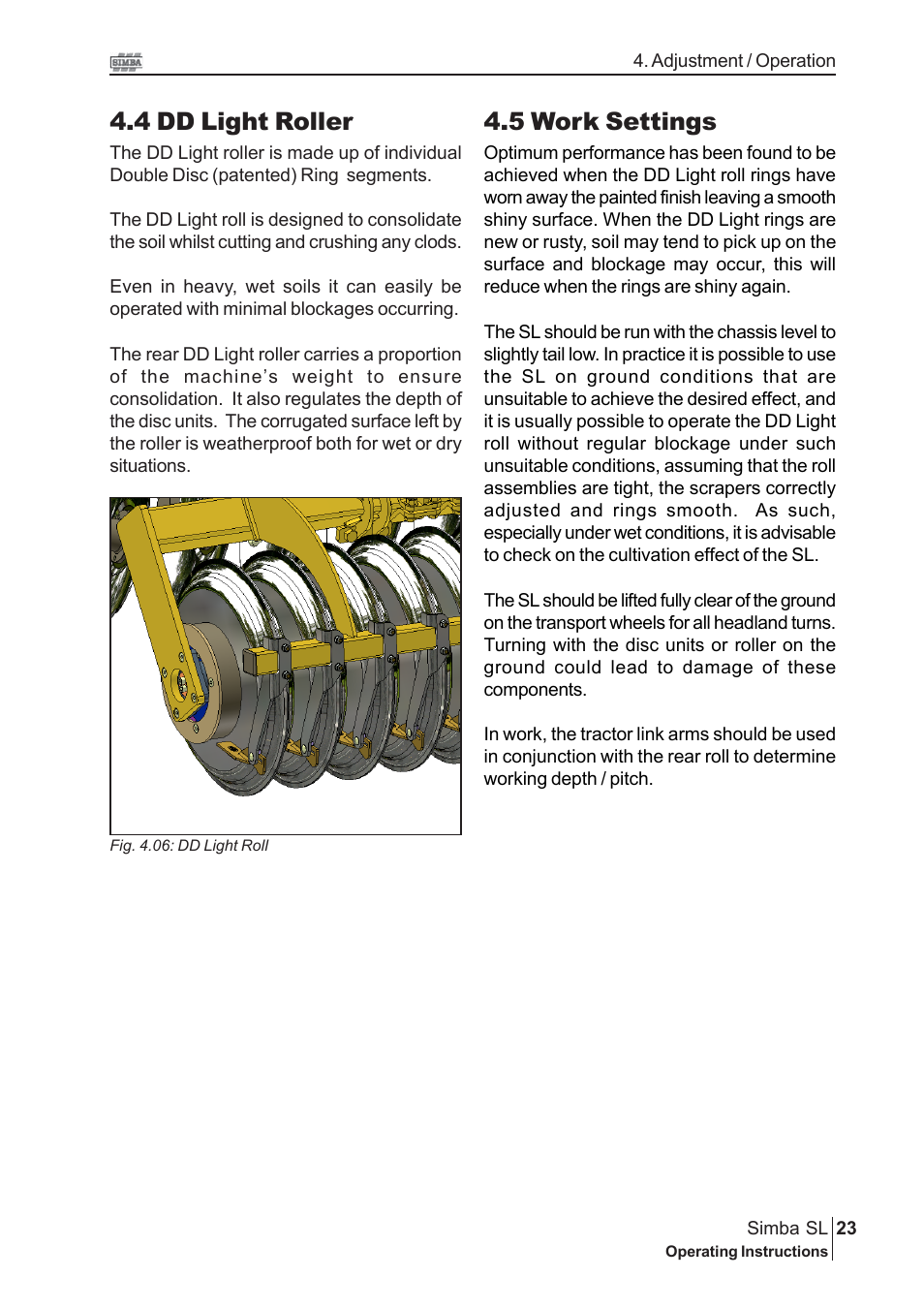 4 dd light roller, 5 work settings | Great Plains P16843 Serial No 18009001 User Manual | Page 23 / 34