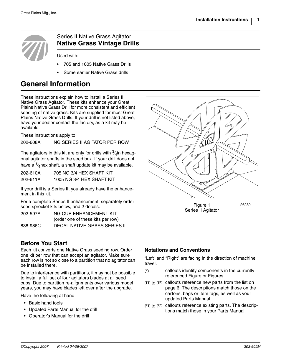 Great Plains Series II Native Grass Agitator Vintage Drills User Manual | 6 pages