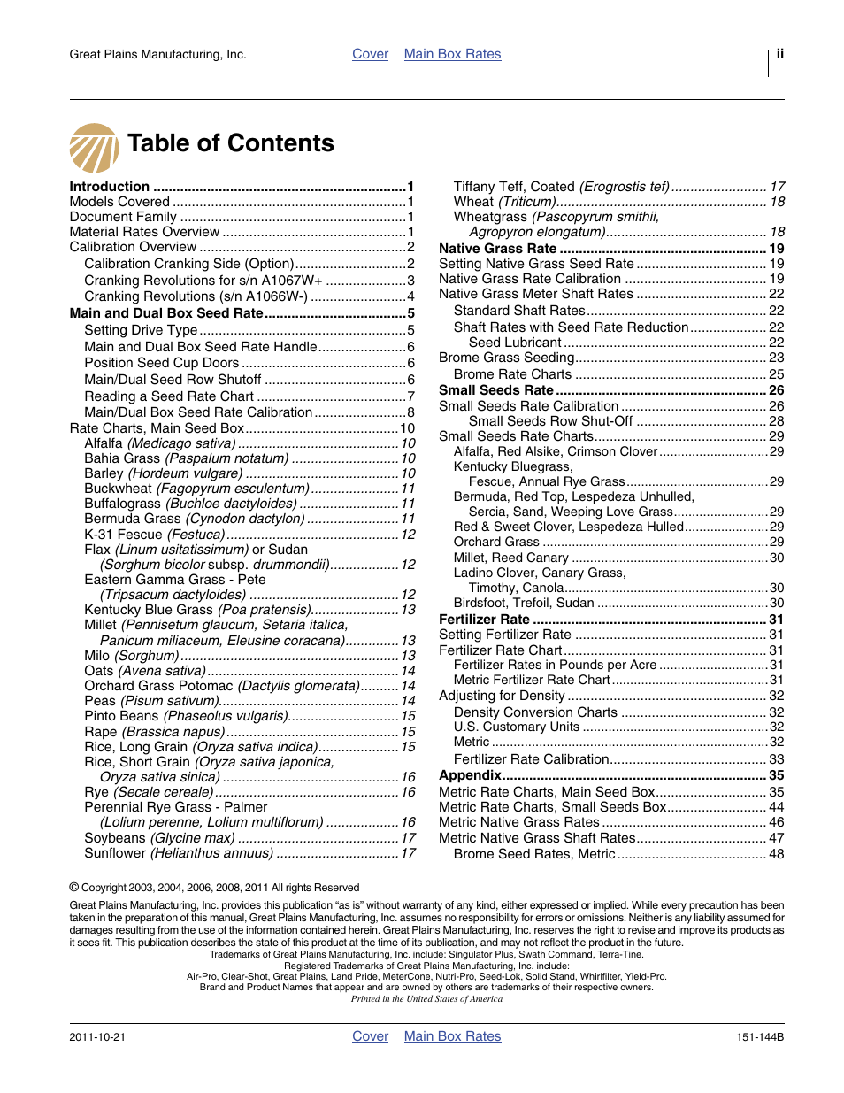 Great Plains 3P1006NT Material Rate User Manual | Page 2 / 50