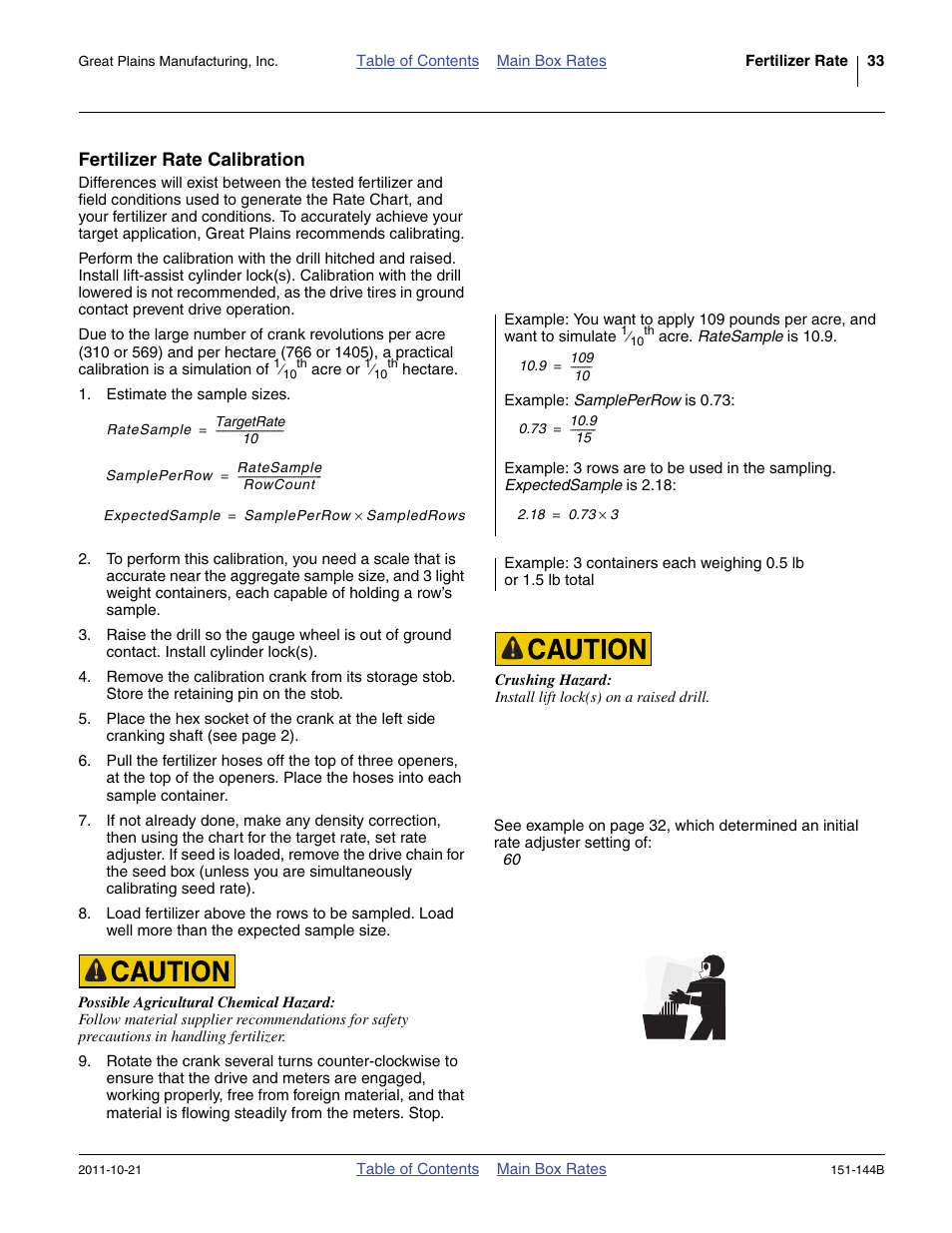 Fertilizer rate calibration | Great Plains 3P1006NT Material Rate User Manual | Page 35 / 50