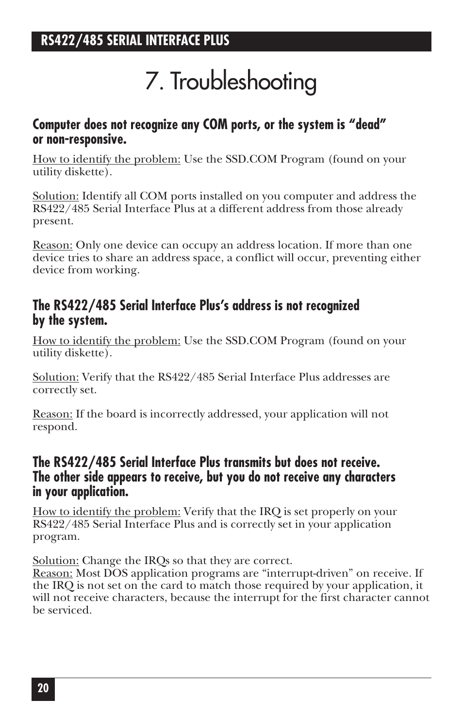 Troubleshooting | Black Box IC171C User Manual | Page 25 / 30