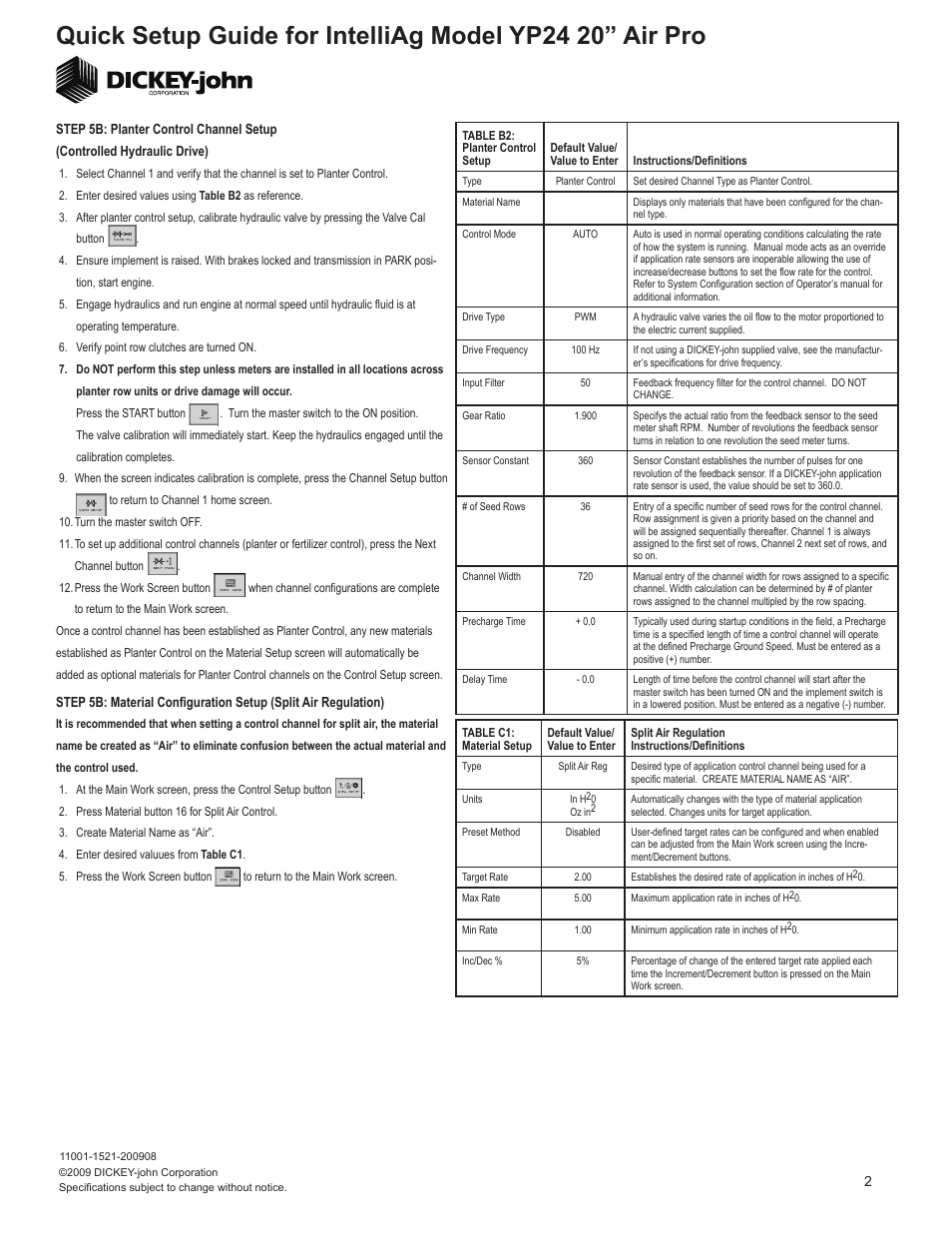 Great Plains YP2425A-3620 36 Row 20-Inch Quick Start User Manual | Page 2 / 5