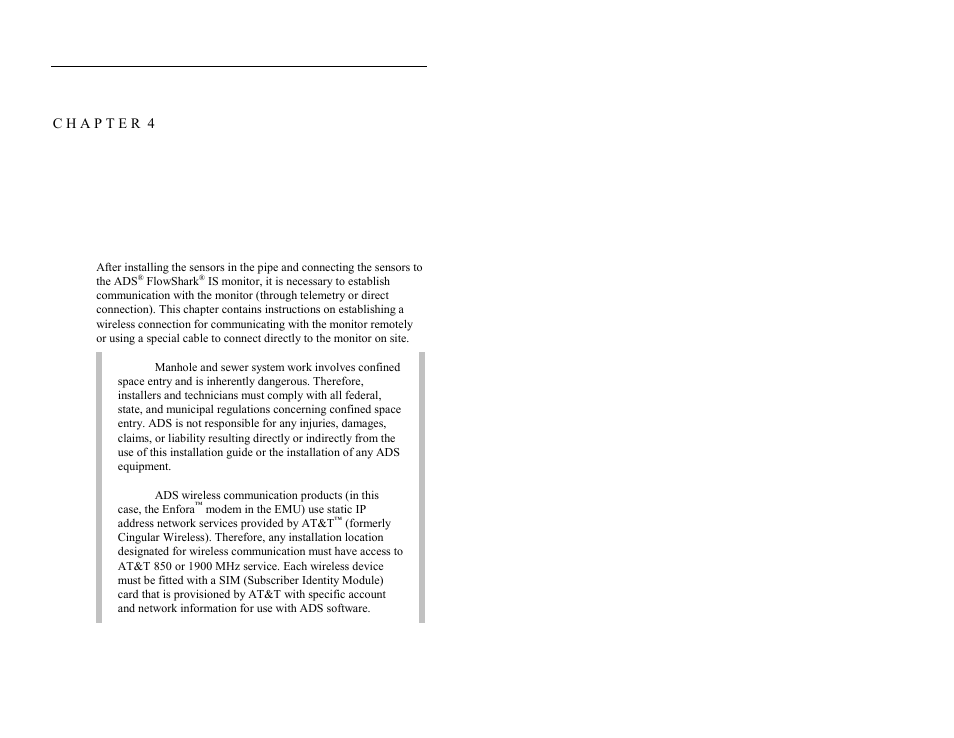 C h a p t e r 4 communication, Communication | ADS Environmental Services FlowShark QR 775003 A2 User Manual | Page 104 / 236