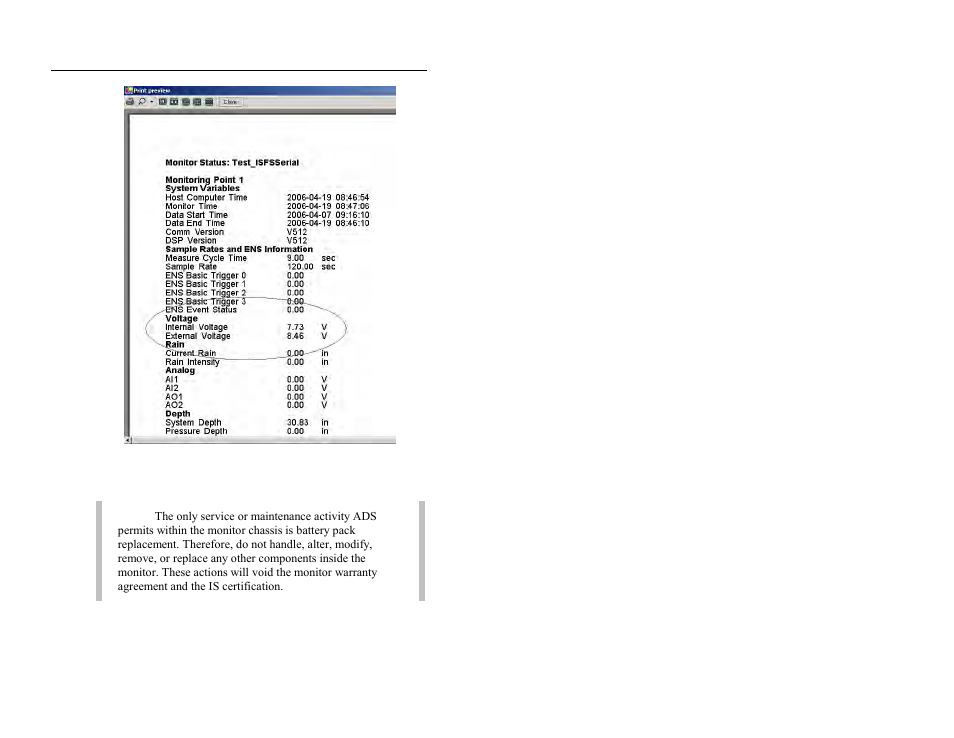 Replacing the monitor battery pack | ADS Environmental Services FlowShark QR 775003 A2 User Manual | Page 190 / 236