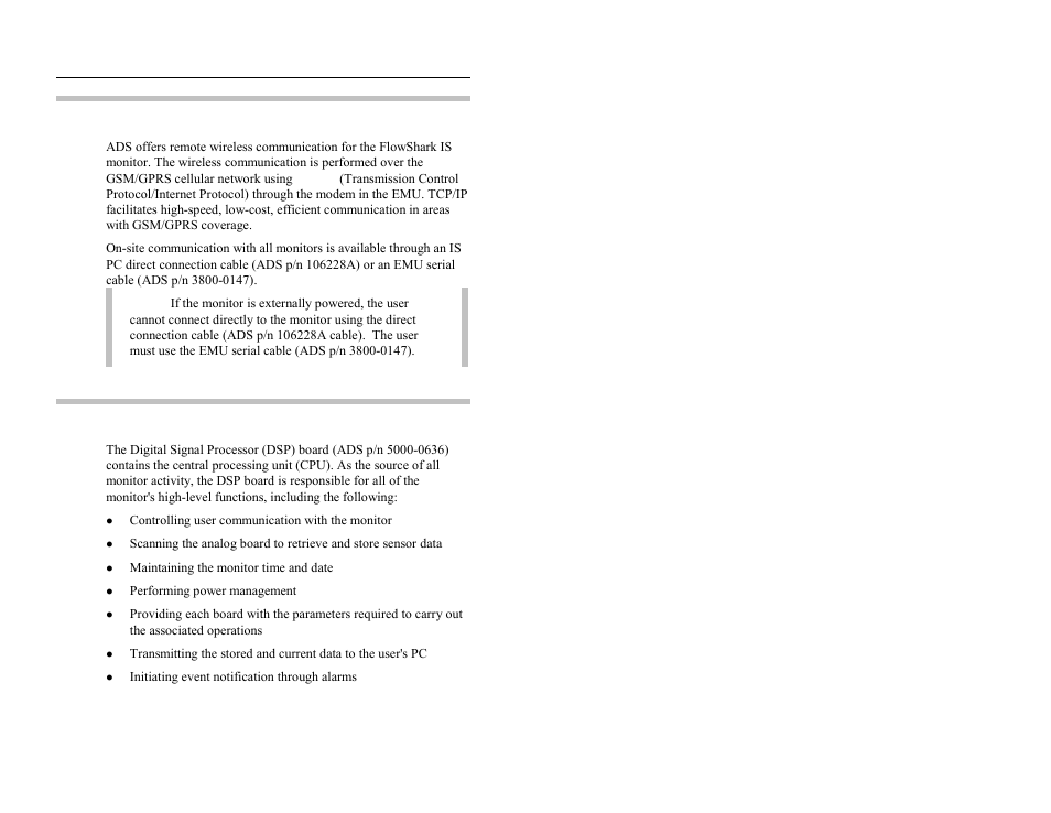 Communications, Digital signal processor | ADS Environmental Services FlowShark QR 775003 A2 User Manual | Page 47 / 236