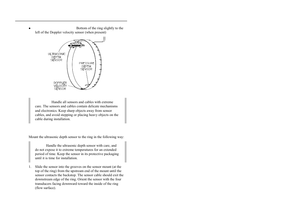 Mounting the ultrasonic depth sensor | ADS Environmental Services FlowShark QR 775003 A2 User Manual | Page 75 / 236