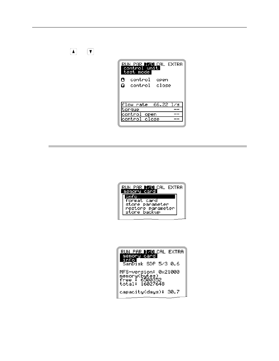 Manual operation, I/o menu: memory card | ADS Environmental Services FlowShark Pulse QR 775004 A1 User Manual | Page 154 / 186