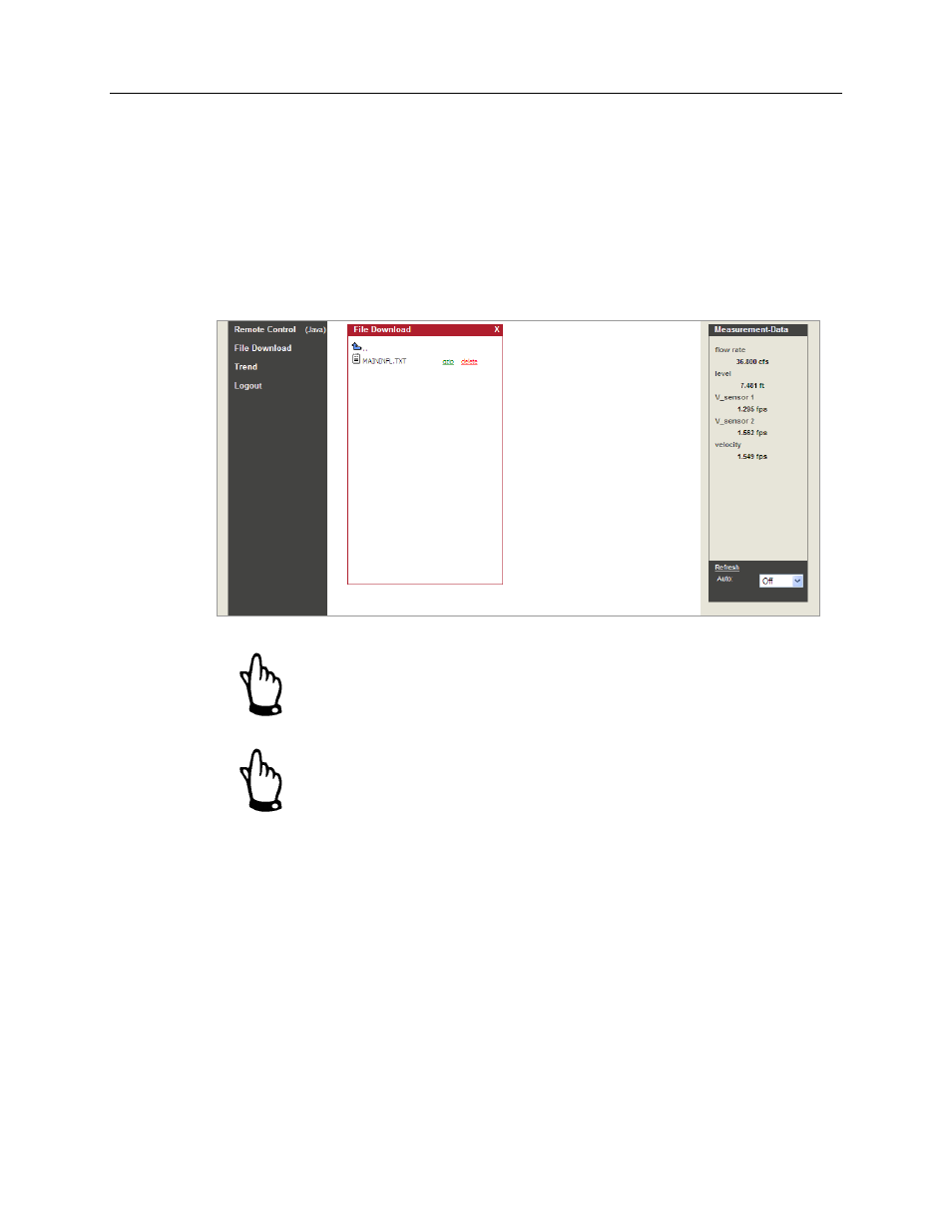 Deleting data files | ADS Environmental Services FlowShark Pulse QR 775004 A1 User Manual | Page 176 / 186