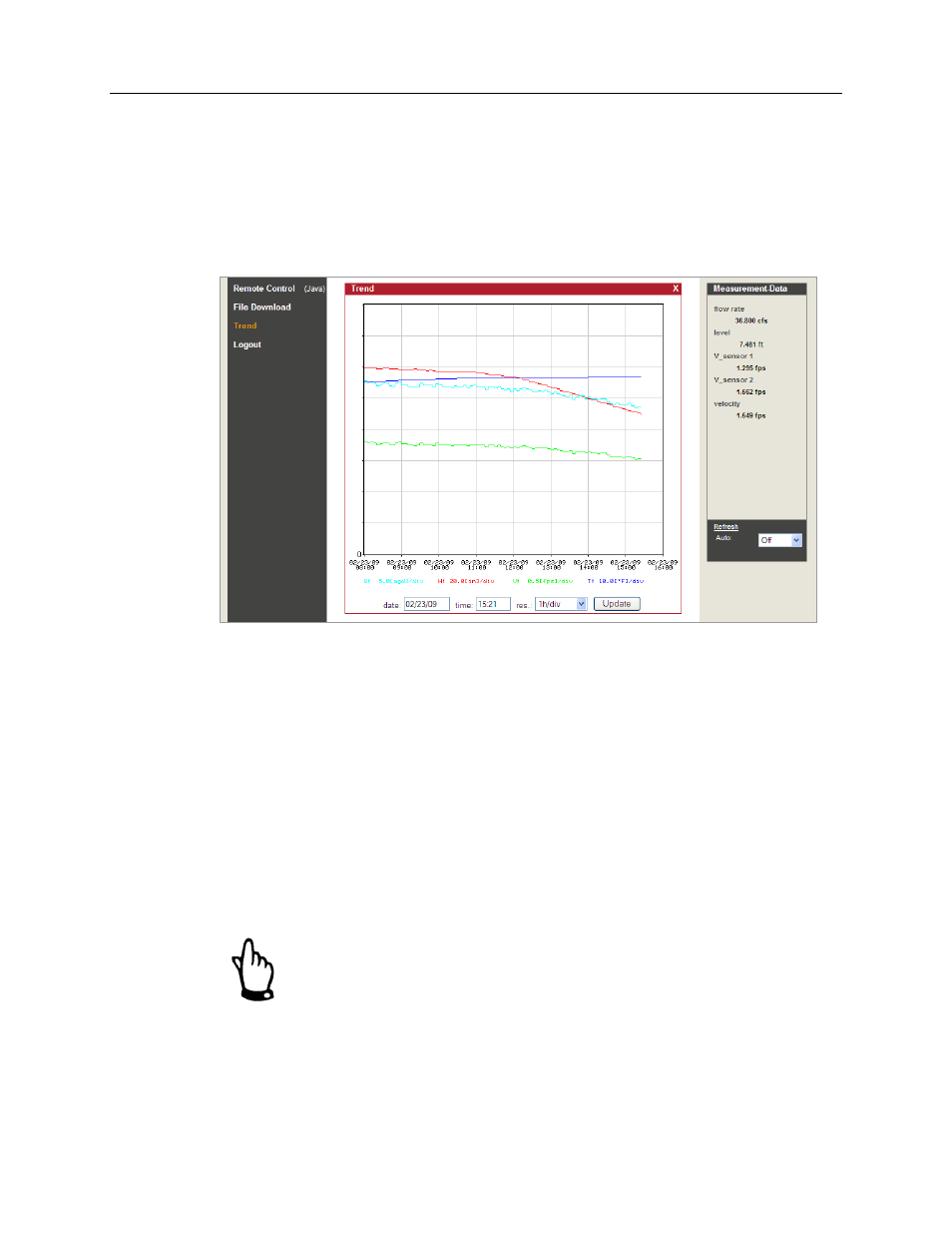 Viewing data | ADS Environmental Services FlowShark Pulse QR 775004 A1 User Manual | Page 177 / 186
