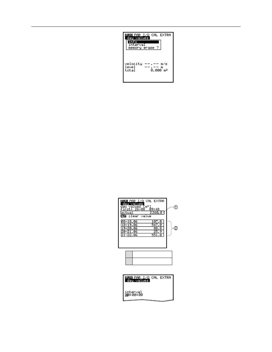 Info, Cycle, Erase memory | ADS Environmental Services Portable FlowShark Pulse QR 775006 A2 User Manual | Page 110 / 209