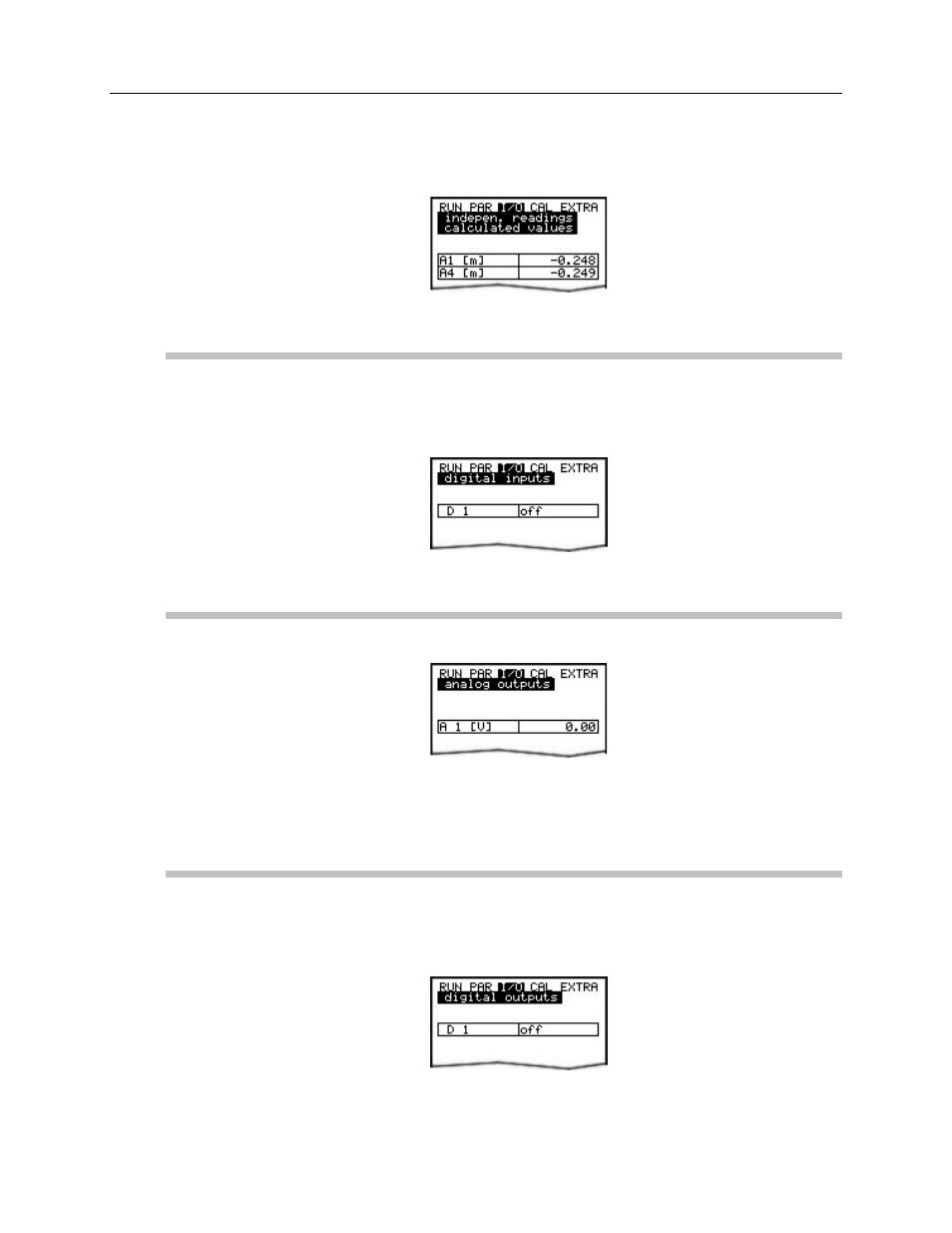 Calculated values, I/o: digital inputs, I/o: analog outputs | I/o: digital outputs | ADS Environmental Services Portable FlowShark Pulse QR 775006 A2 User Manual | Page 148 / 209