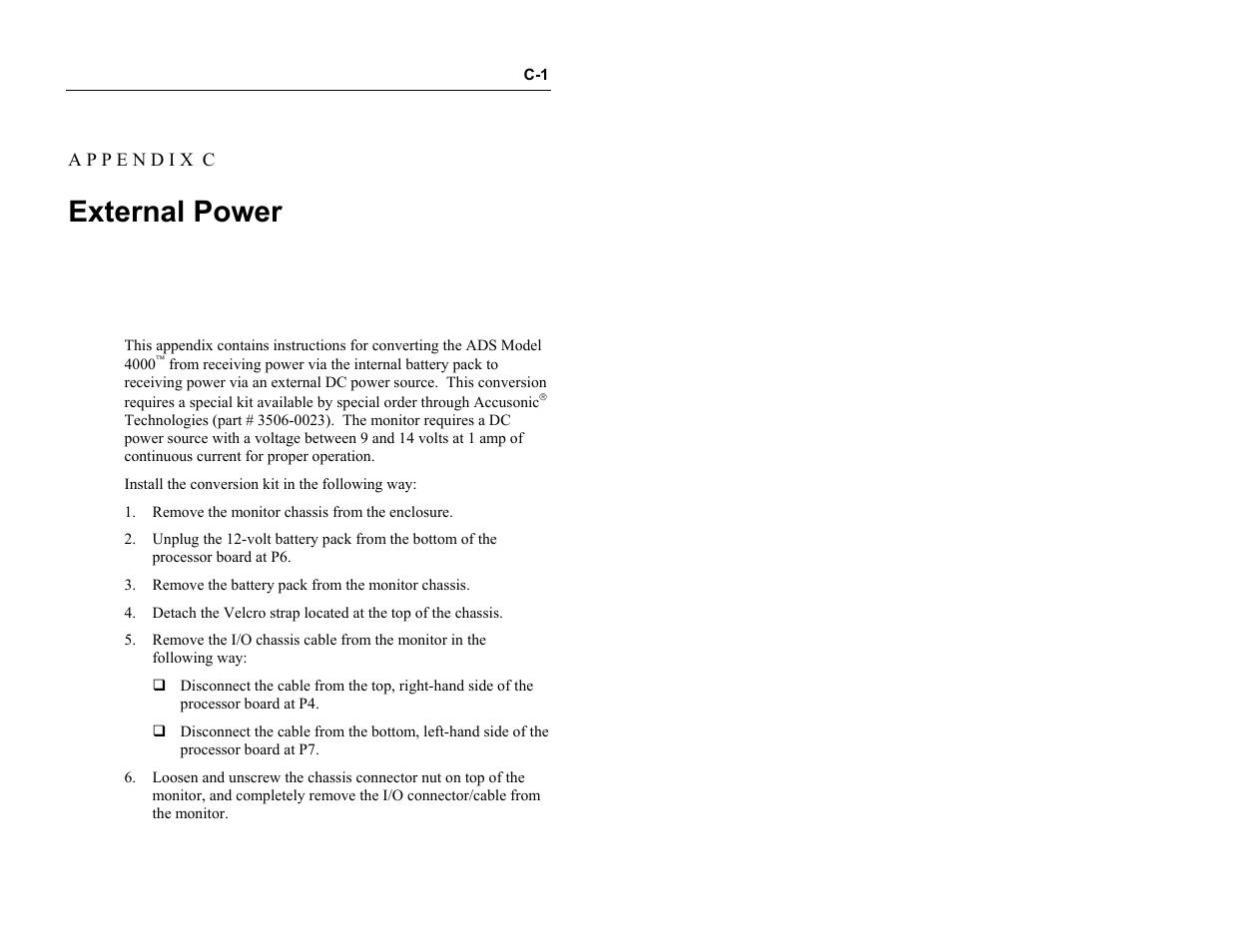 External power | ADS Environmental Services Model 4000 530017 A0 User Manual | Page 118 / 125