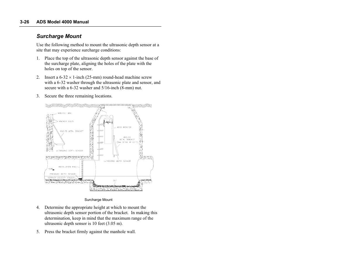 Surcharge mount | ADS Environmental Services Model 4000 530017 A0 User Manual | Page 49 / 125