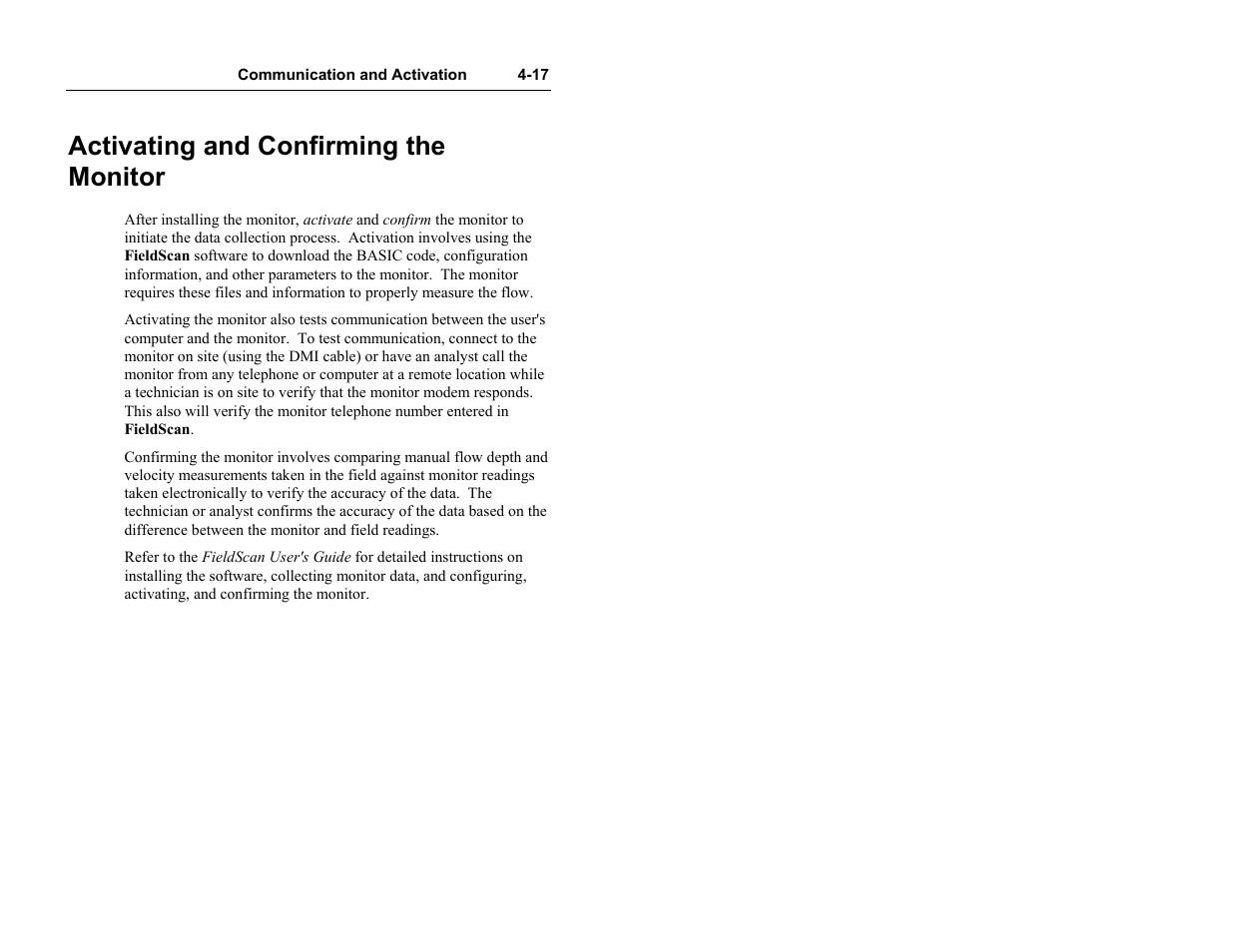 Activating and confirming the monitor | ADS Environmental Services Model 4000 530017 A0 User Manual | Page 86 / 125
