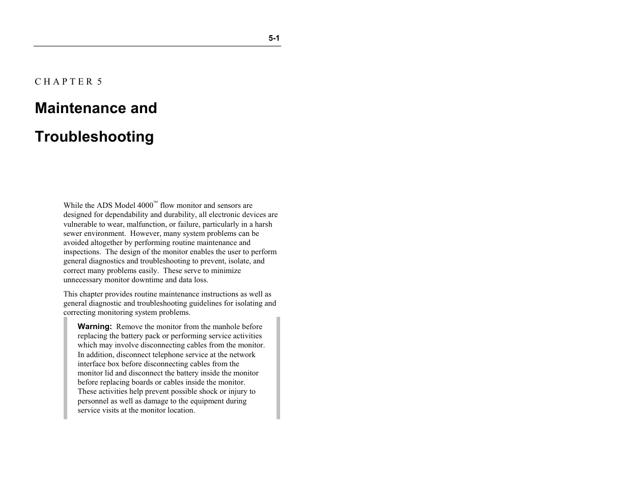 Maintenance and troubleshooting | ADS Environmental Services Model 4000 530017 A0 User Manual | Page 87 / 125