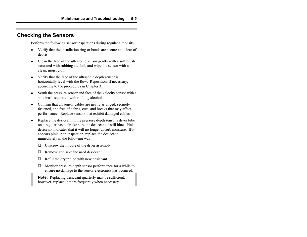 Checking the sensors | ADS Environmental Services Model 4000 530017 A0 User Manual | Page 91 / 125