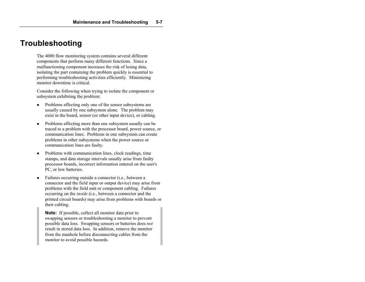 Troubleshooting | ADS Environmental Services Model 4000 530017 A0 User Manual | Page 93 / 125