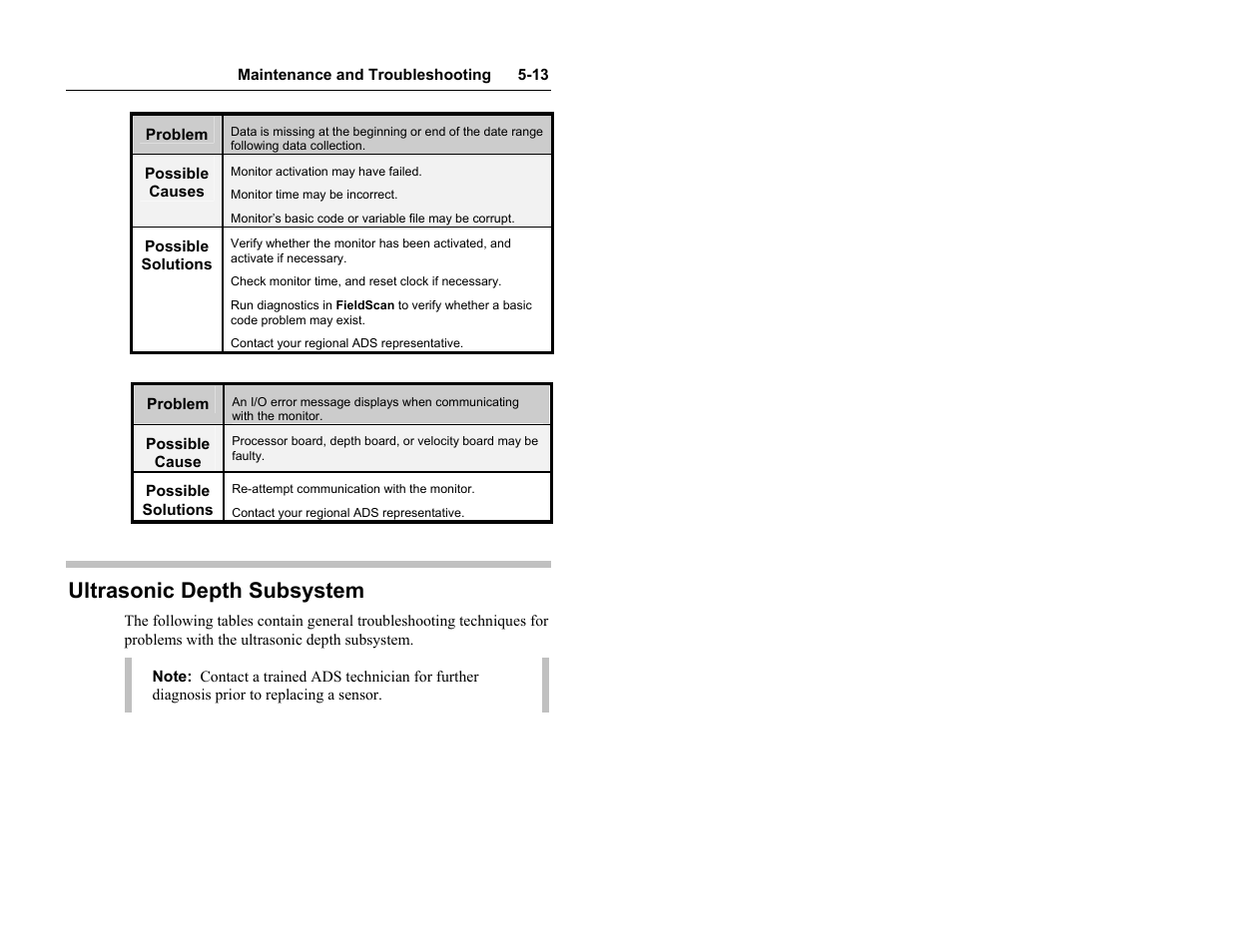Ultrasonic depth subsystem | ADS Environmental Services Model 4000 530017 A0 User Manual | Page 99 / 125