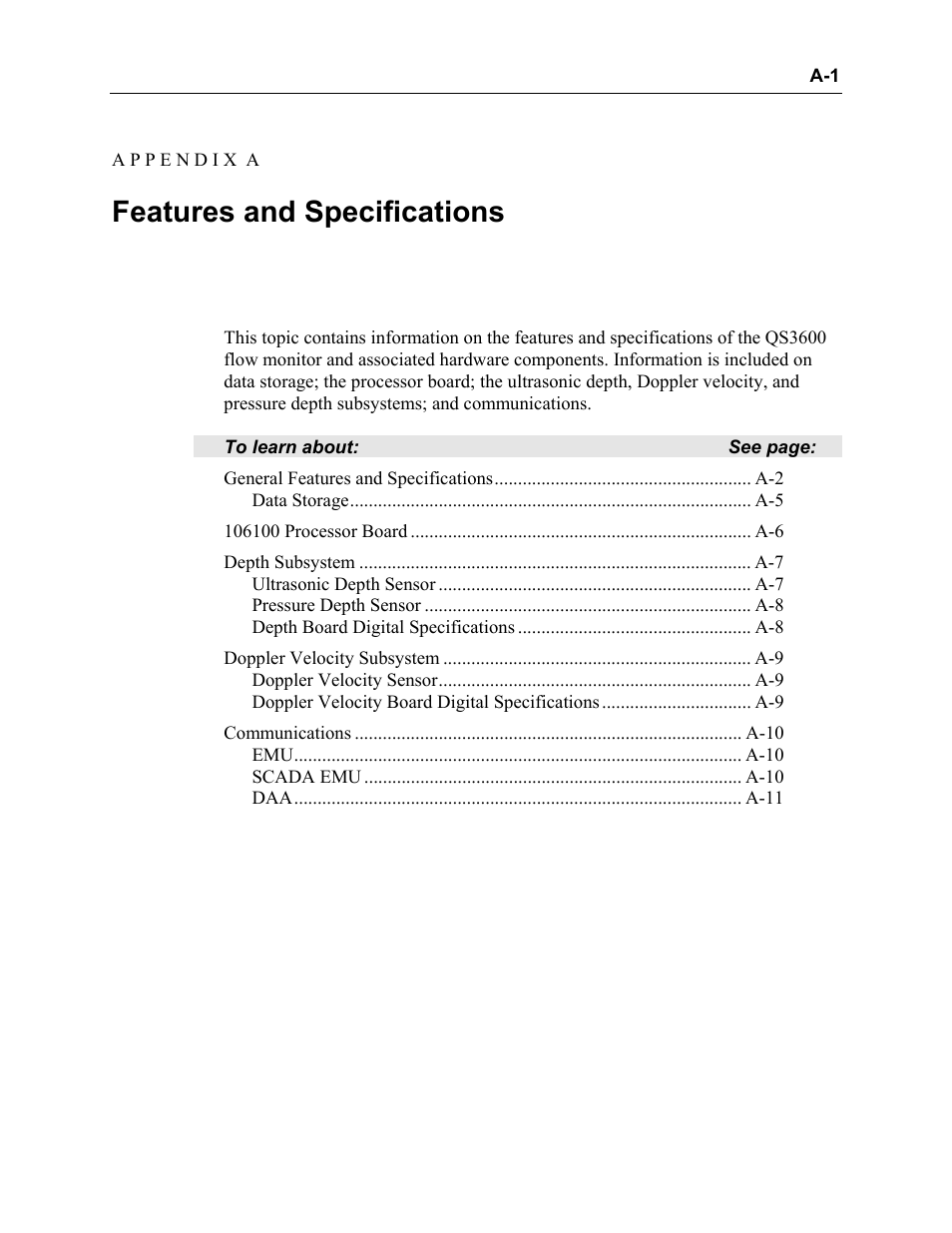 Features and specifications | ADS Environmental Services Model 3600 530002 A2 User Manual | Page 119 / 133