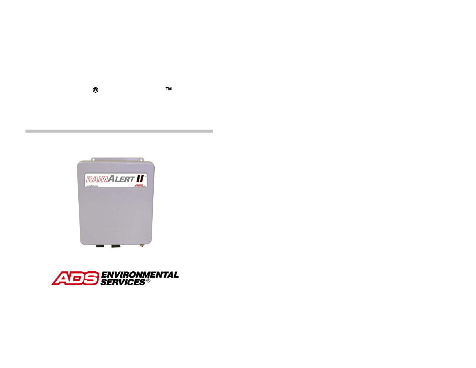 ADS Environmental Services RainAlert II QR 775008 A2 User Manual | 138 pages